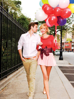donna con palloncini